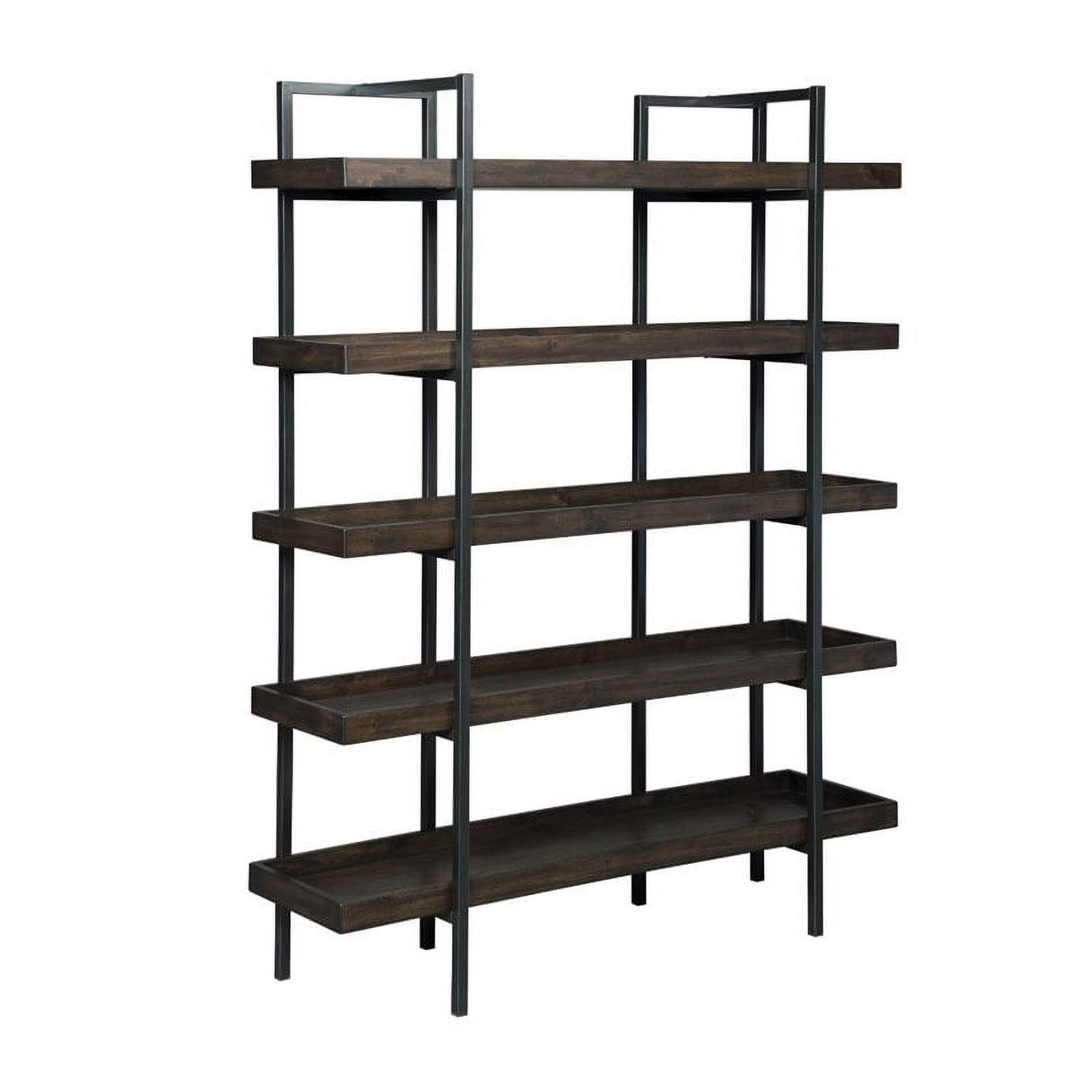 Starmore Industrial Brown Acacia and Steel Bookcase