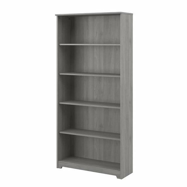 Bowery Hill Librería Alta de 5 Estantes en Gris Moderno - Madera de Ingeniería