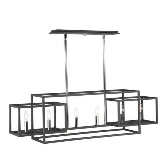 Bowery Hill 6 Light Rectangular Chandelier in Polished Nickel