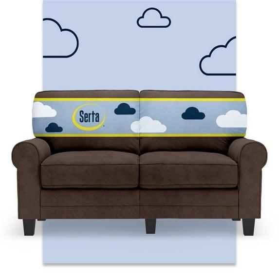 Serta Copenhagen 61" Rolled Arm Sofa, Easy Care Fabric, Soft Pillow Back, Pocket Coil Seat Cushions