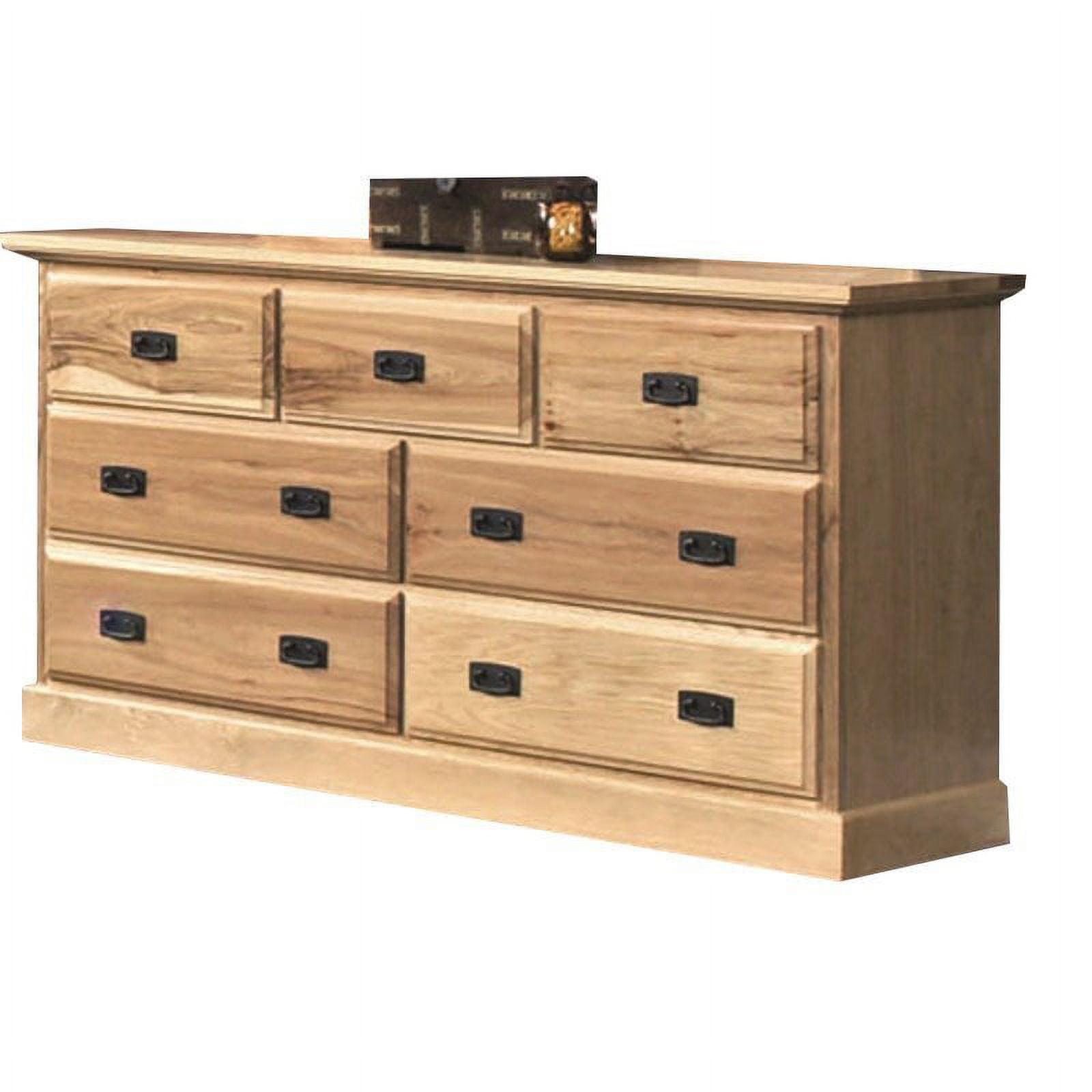 Lodge-Style Natural Brown Solid Hickory 7-Drawer Dresser