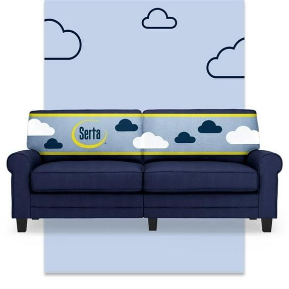 Serta 78" Copenhagen Sofa Navy Blue: Upholstered Polyester, Wood Frame, Removable Cushions, Seats 2