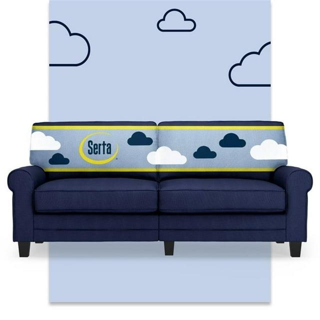 Serta 78" Copenhagen Sofa Navy Blue: Upholstered Polyester, Wood Frame, Removable Cushions, Seats 2