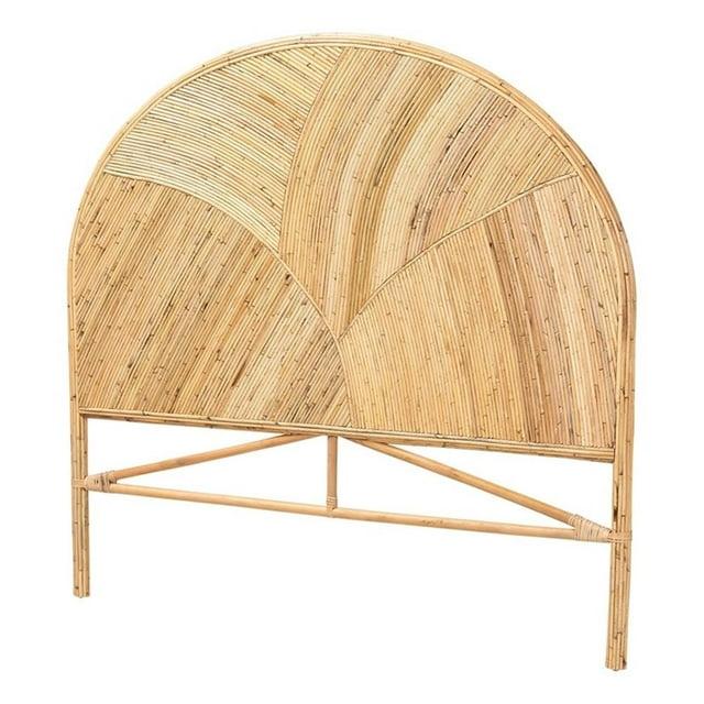 bali & pari King Seana Rattan Standalone Headboard Honey: Bohemian Design, No Mount Needed