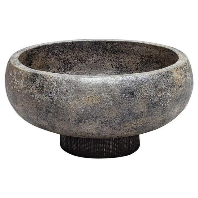Bowery Hill Contemporary Decorative Bowl in Aged Black and Gold