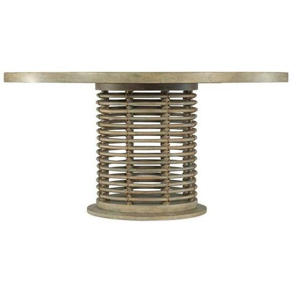 Bowery Hill Contemporary Dining Room 60in Rattan Round Dining Table