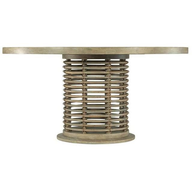 Bowery Hill Contemporary Dining Room 60in Rattan Round Dining Table