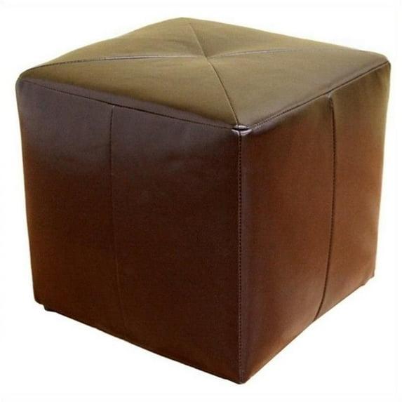 Aric Bonded Leather Ottoman - Baxton Studio: Dark Brown Footrest, Seating Bench, No Assembly Required
