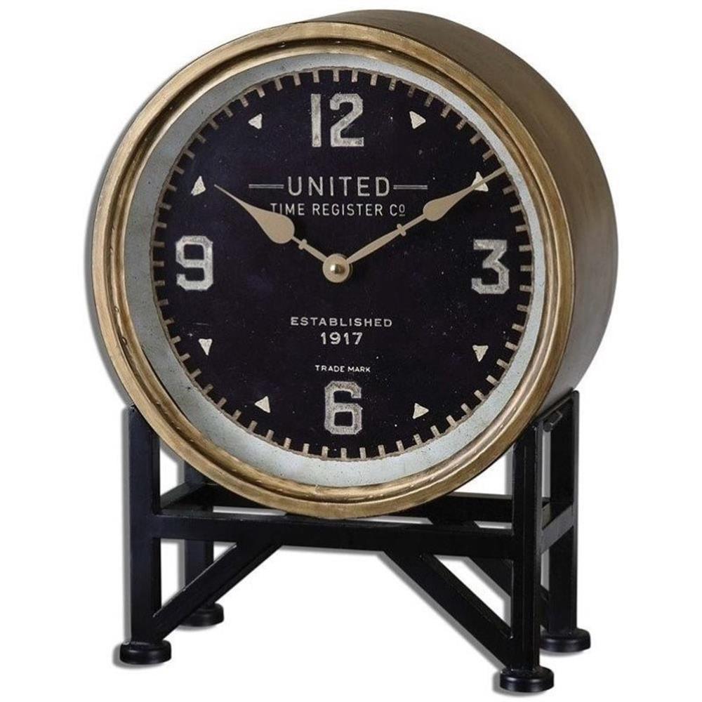 Uttermost Shyam Vintage Brass 16" High Table Clock
