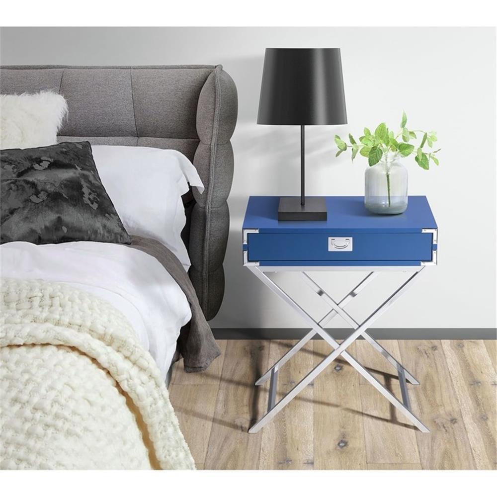 Picket House Furnishings Estelle Nightstand in Glossy Blue