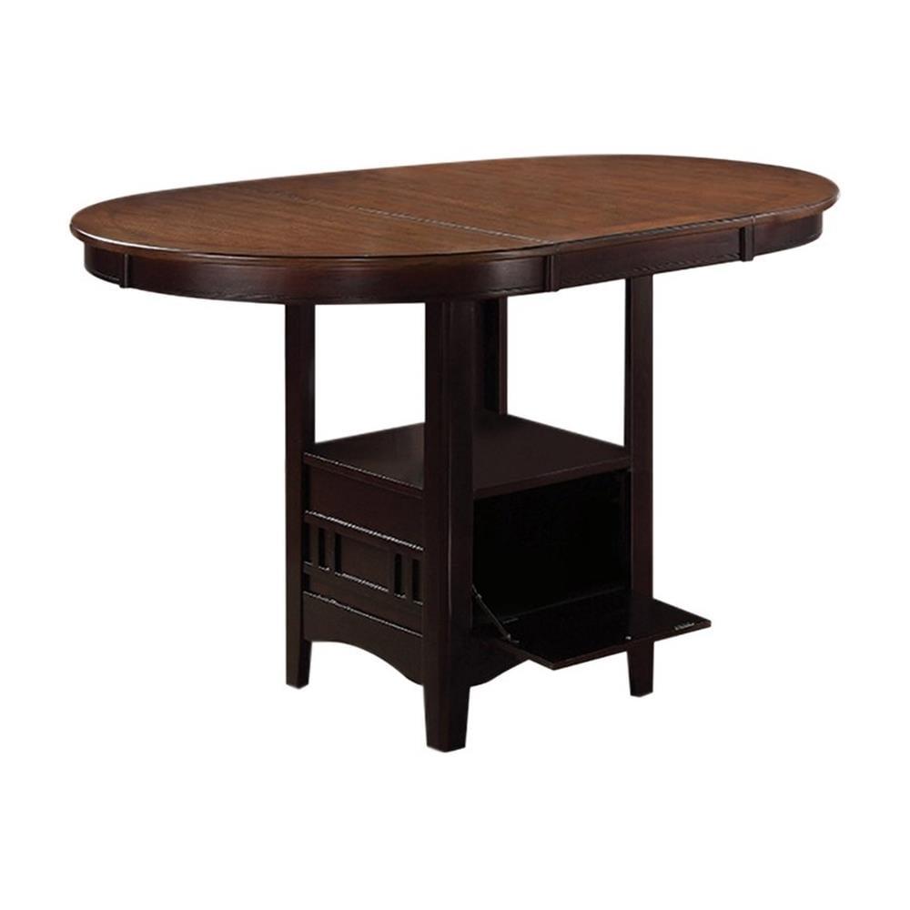 Espresso Oval Extendable Wood Counter Height Dining Table