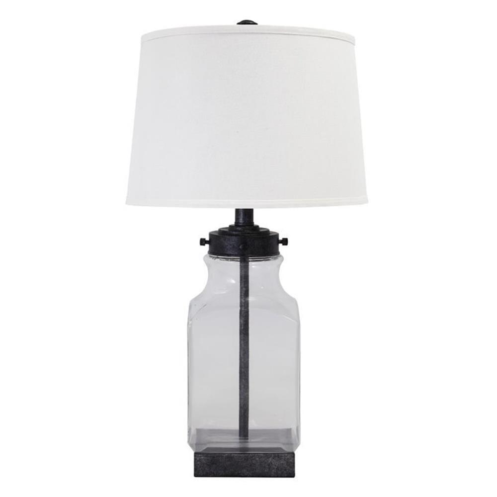 Signature Design by Ashley Casual Sharolyn Table Lamp  Transparent/Silver Finish