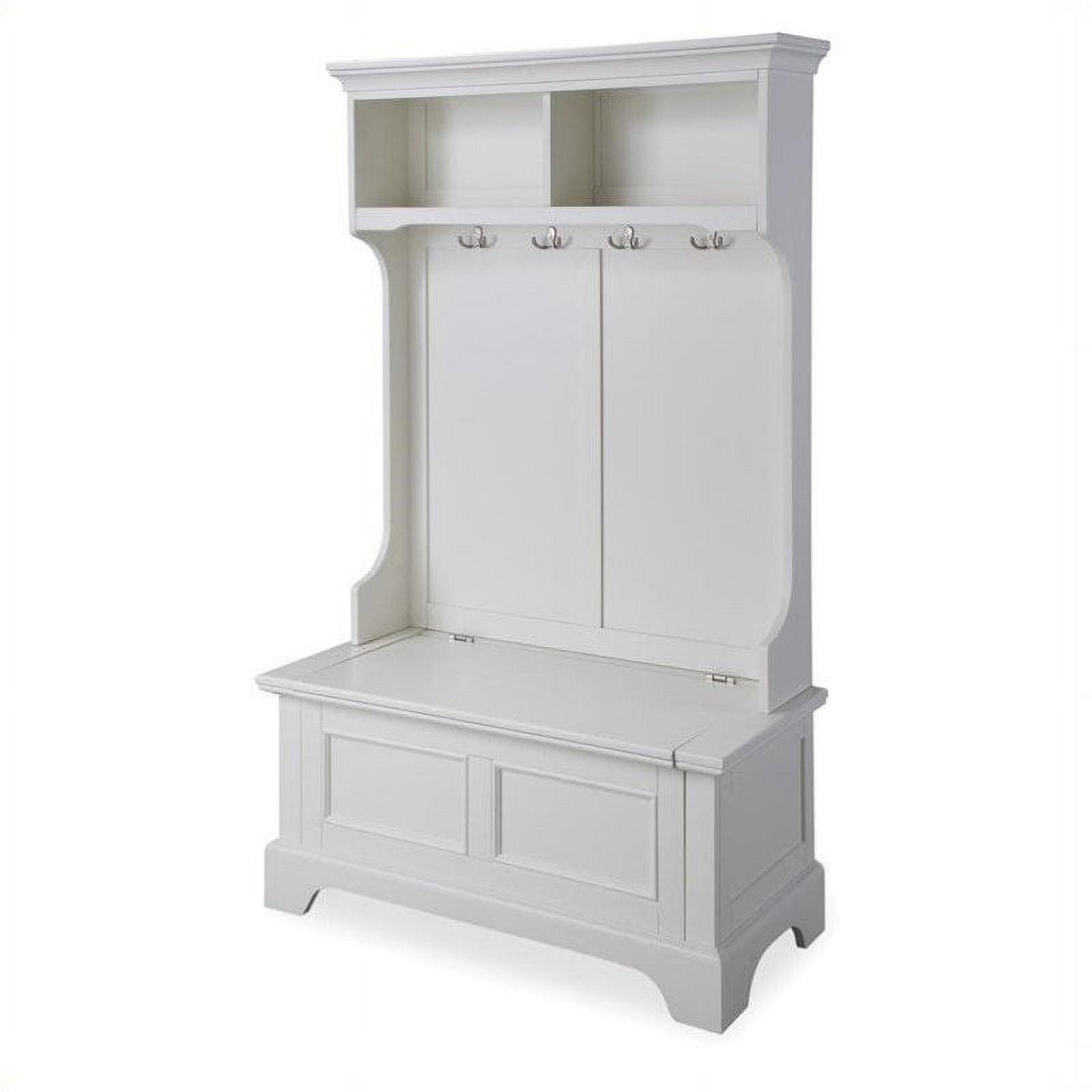Campbell Hall Tree White - Crosley: Foyer Seating, Coat Hooks, Storage Bench, Cubbies