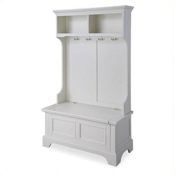 Campbell Hall Tree White - Crosley: Foyer Seating, Coat Hooks, Storage Bench, Cubbies