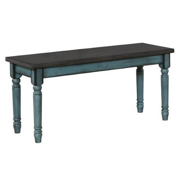 Laurel Foundry Modern Farmhouse® Ivor 40" Two Tone Solid Wood Farmhouse Dining Bench