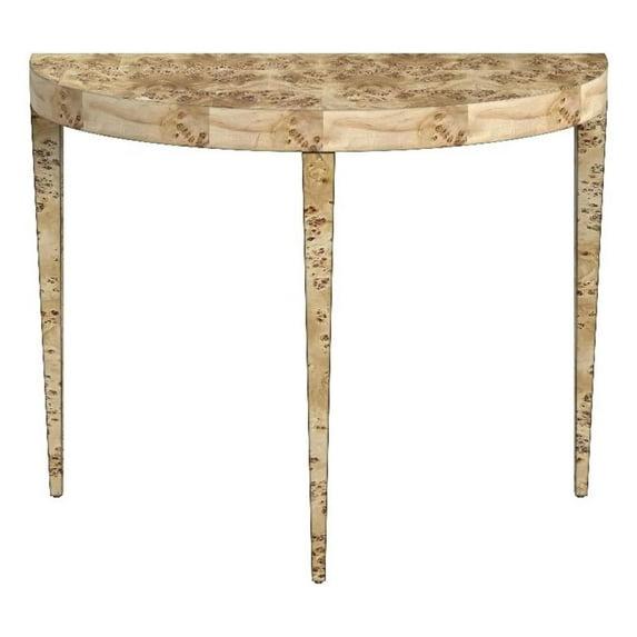 Bowery Hill Mid-Century Wooden Light Burl Console Table - Brown