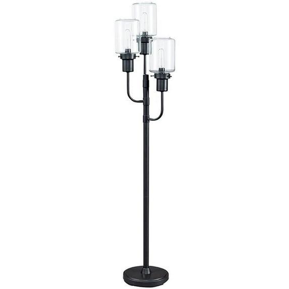 Jaak Metal Floor Lamp Bronze - Signature Design by Ashley: 3-Light, Glass Shades, Edison Bulbs