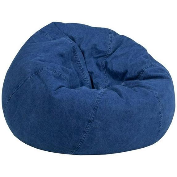 Flash Furniture Dillon Small Denim Refillable Bean Bag Chair for Kids and Teens