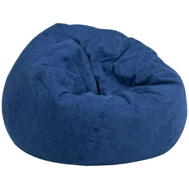 Flash Furniture Dillon Small Denim Refillable Bean Bag Chair for Kids and Teens