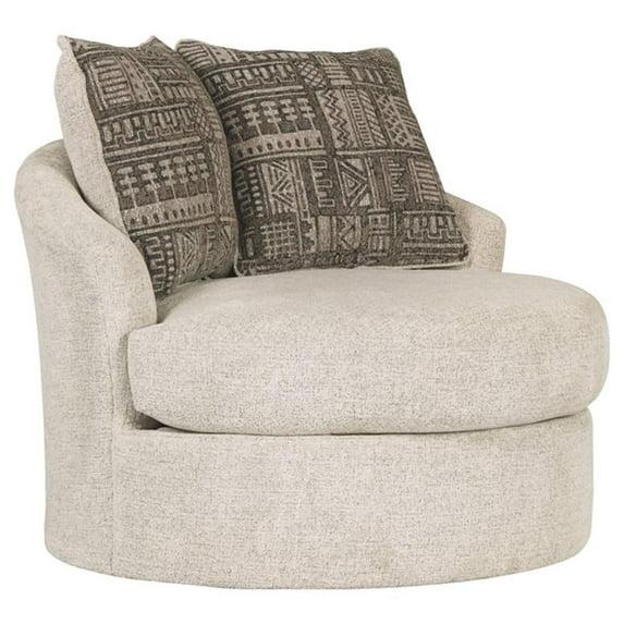 Ebern Designs Maravilla Upholstered Swivel Barrel Chair
