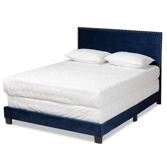 Tamira Glam Velvet Fabric Upholstered Panel Bed - Baxton Studio