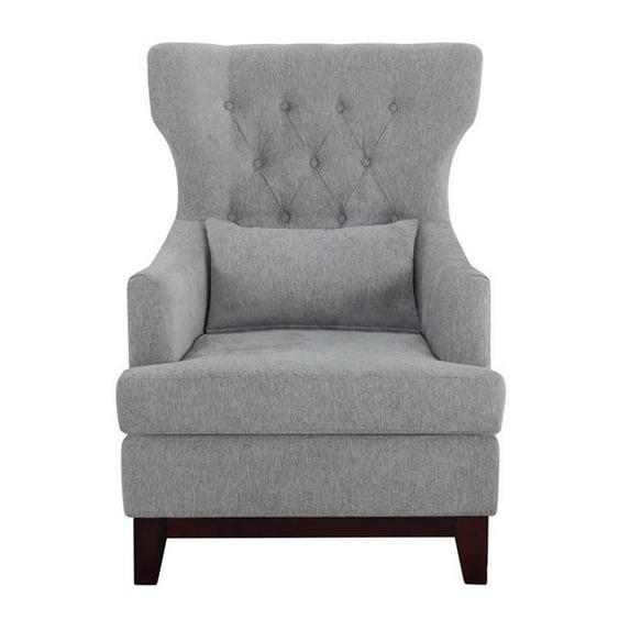 Bowery Hill Modern Upholstered Wingback Chair in Light Gray Finish