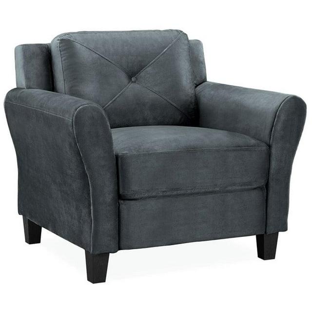 Lifestyle Solutions Harvard Chair in Dark Gray Microfiber Upholstery