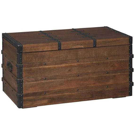 Bowery Hill Storage Trunk Coffee Table in Brown