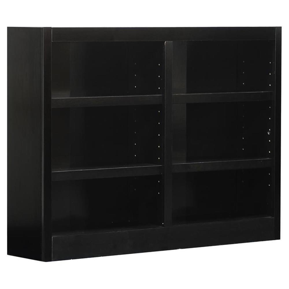 Espresso 36" Tall Adjustable 6-Shelf Wood Bookcase