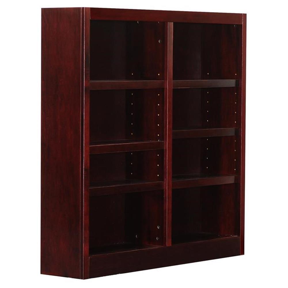 Espresso Cherry Finish 48" Adjustable Wood Bookcase