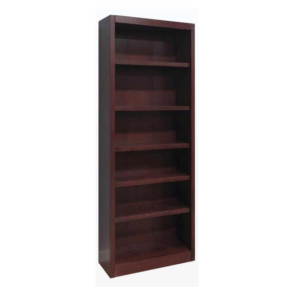 Espresso 84" Tall Adjustable 6-Shelf Wood Bookcase