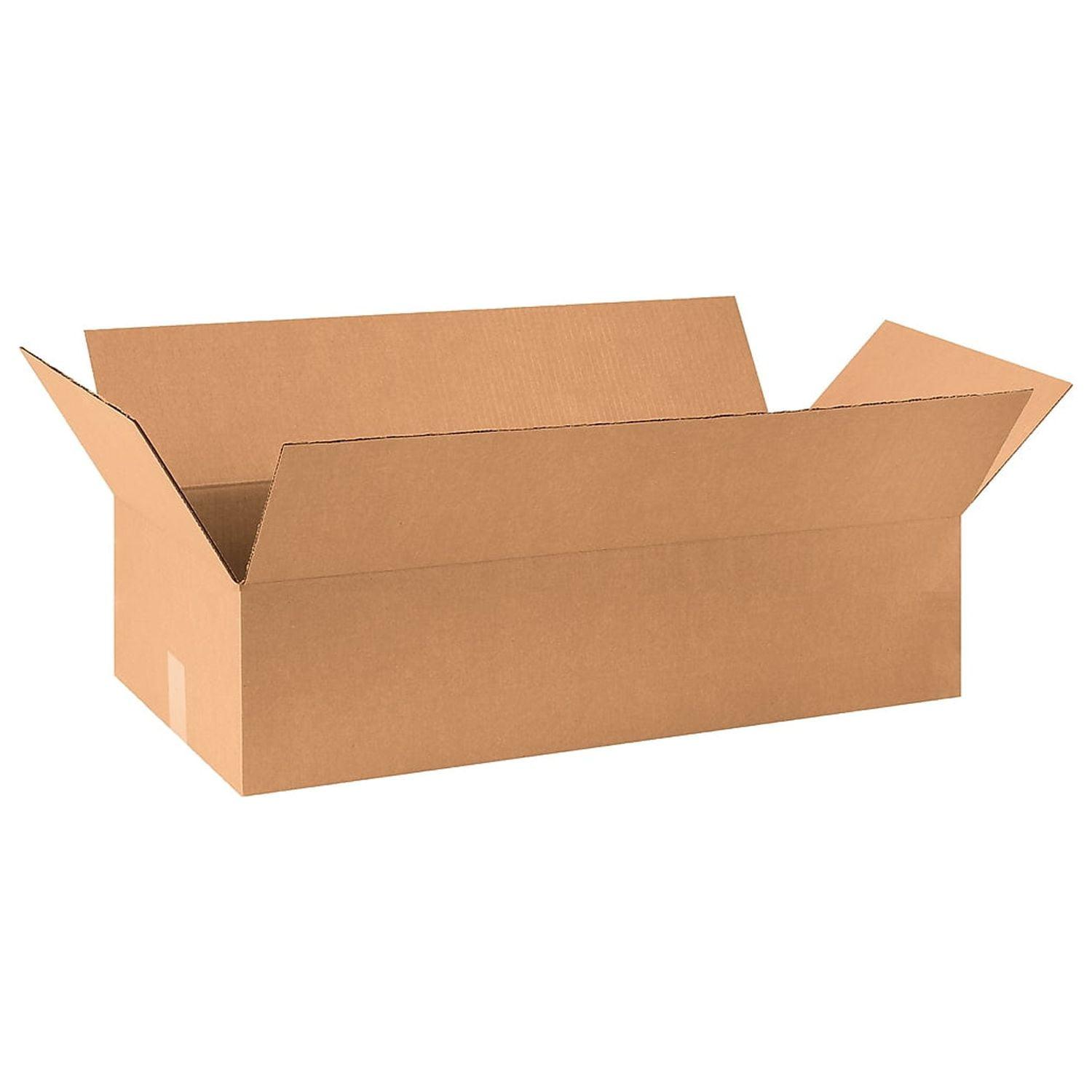 Eco-Friendly Kraft Corrugated Storage Box 30" x 14" x 7" - Pack of 10