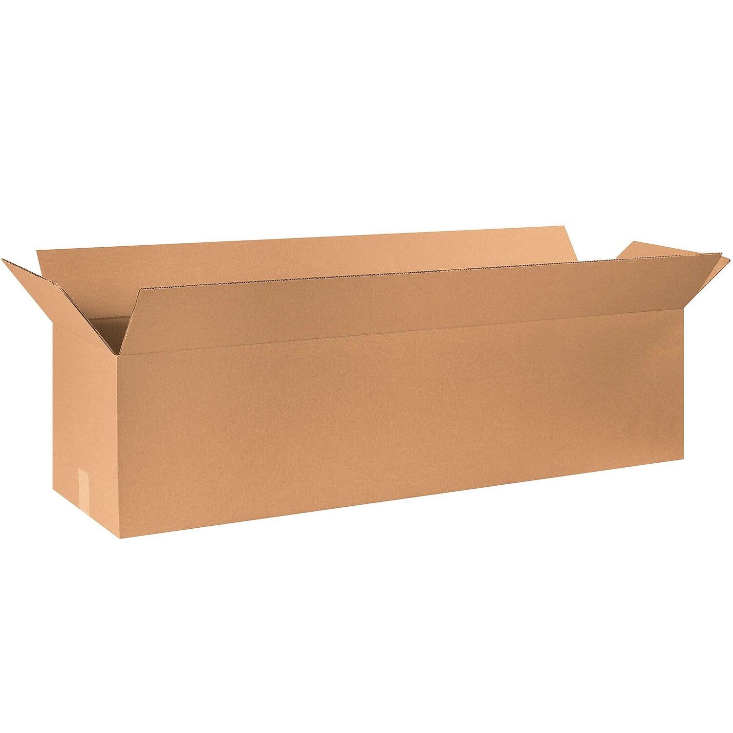 Kraft Long Corrugated Packing Boxes, 50" x 12" x 12", 10-Pack