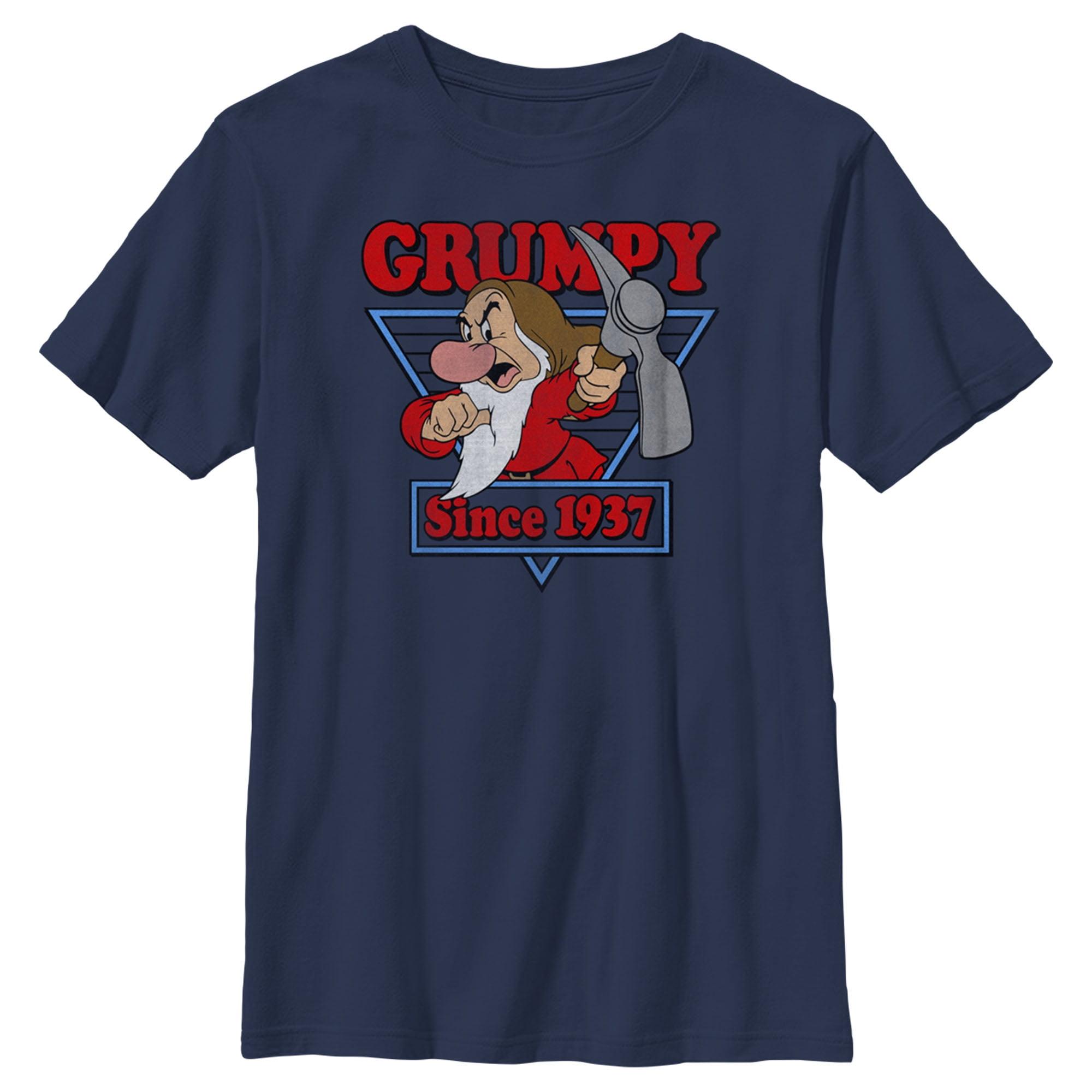 Boy's Snow White and the Seven Dwarves Grumpy Since '37  T-Shirt - Navy Blue - X Small