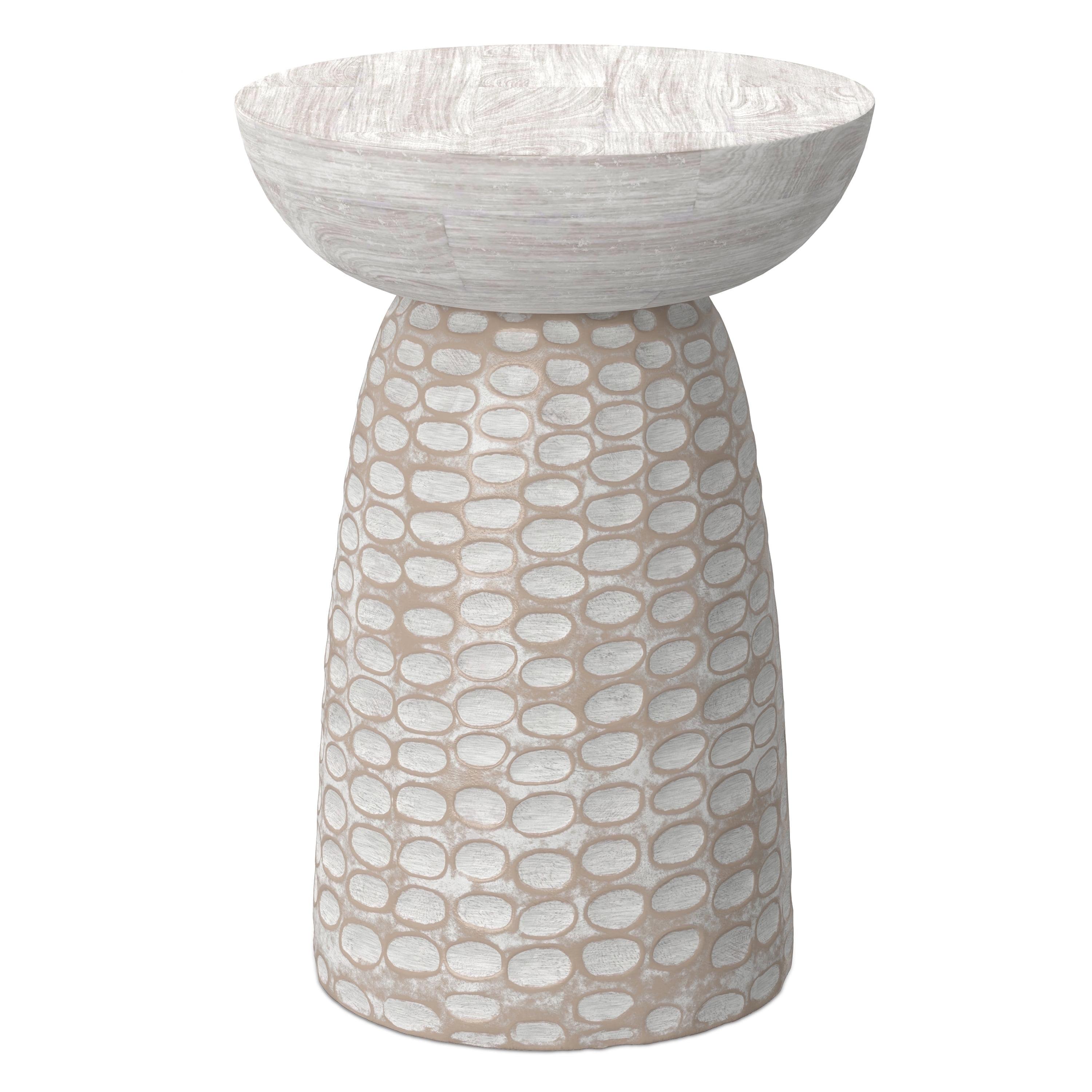 Dakota Fields Solid Mango Wood Contemporary Accent Table with Textured Finish, Fully Assembled