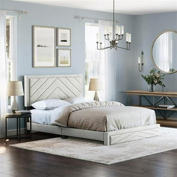 Boyd Sleep Barcelona Linen or Faux Leather Upholstered Platform Bed Frame with Adjustable Headboard, Heavy Duty Slat Support System, No Box Spring Required - Boyd Sleep