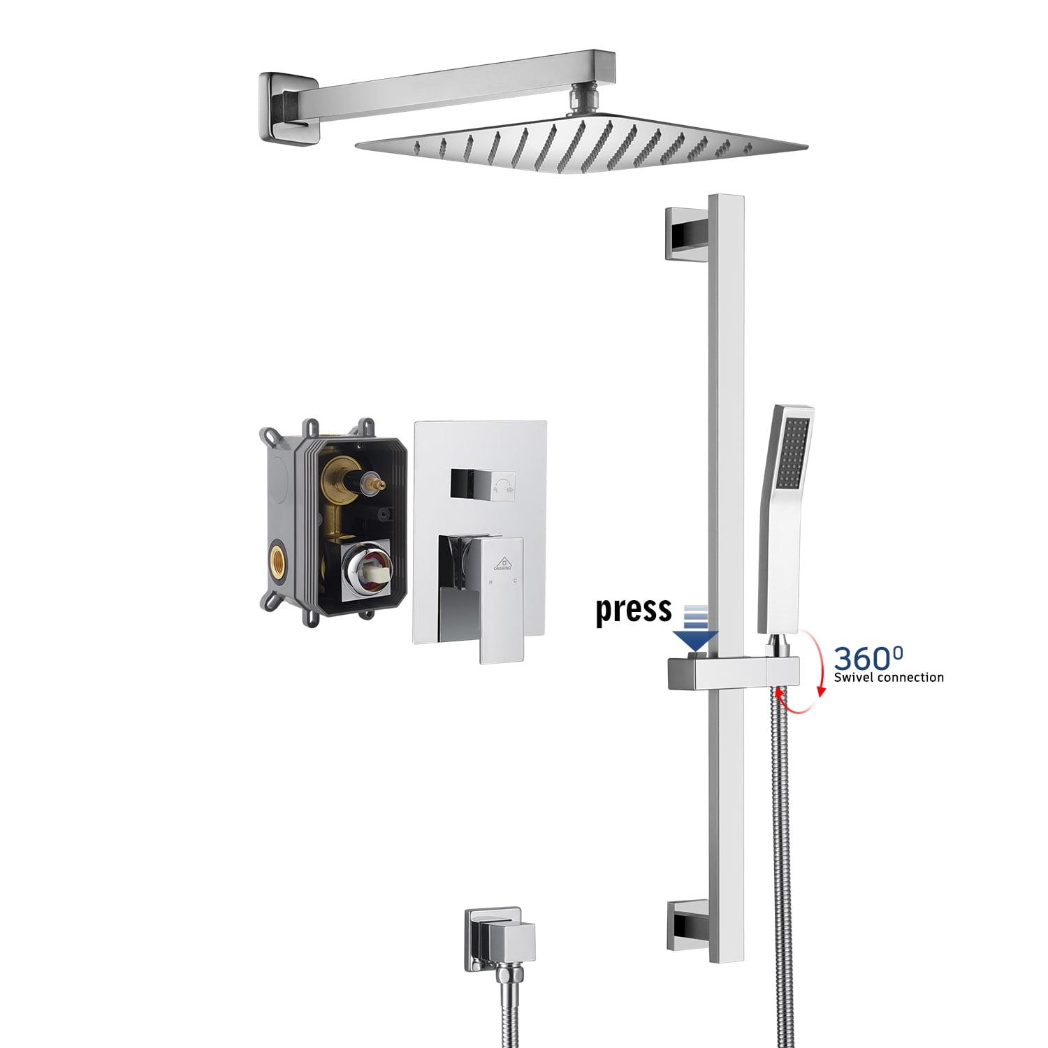 SlideLux Complete Rainfall Shower System with Rough in-Valve and Slide Bar