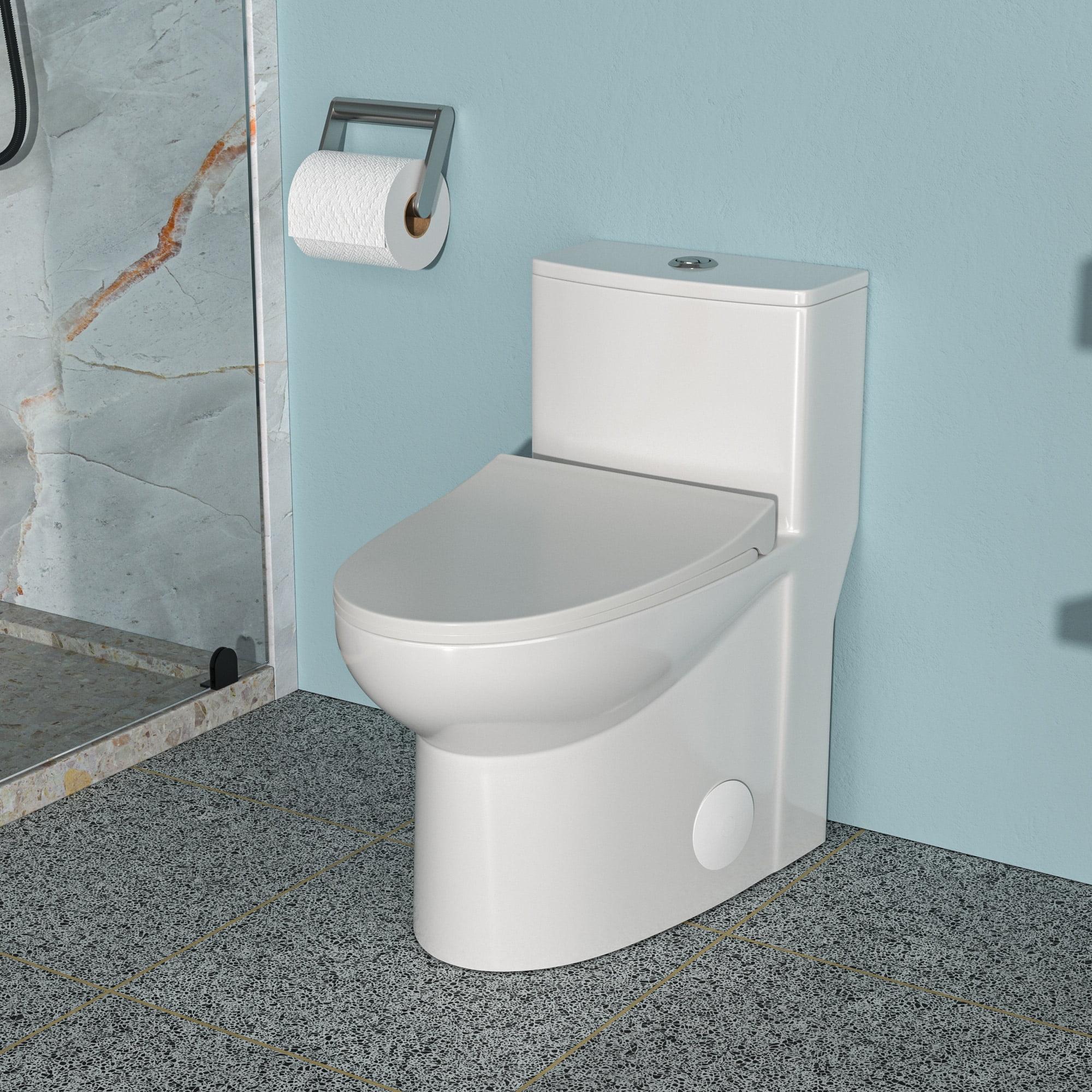 Boyel Living 1.6 Gallons GPF Elongated Comfort Height Floor Mount One-Piece Toilet (Seat Included)