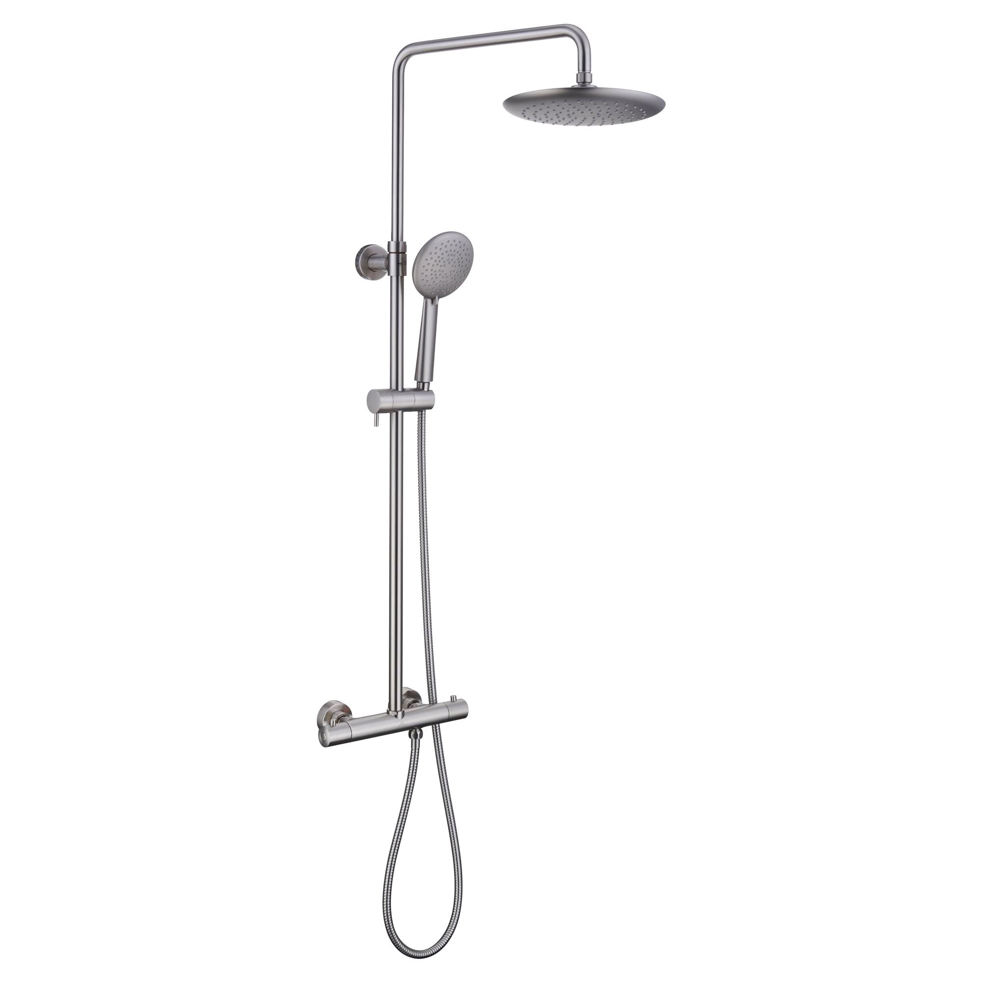 2-Function Thermostatic Shower System with 3-Setting Handheld Shower and Rough-in Valve