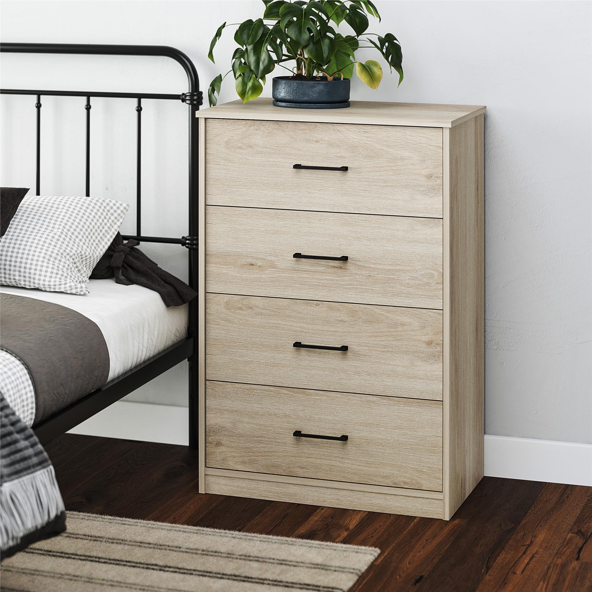 Ameriwood Home BrEZ Build Collection Pearce 4 Drawer Dresser, Light Oak