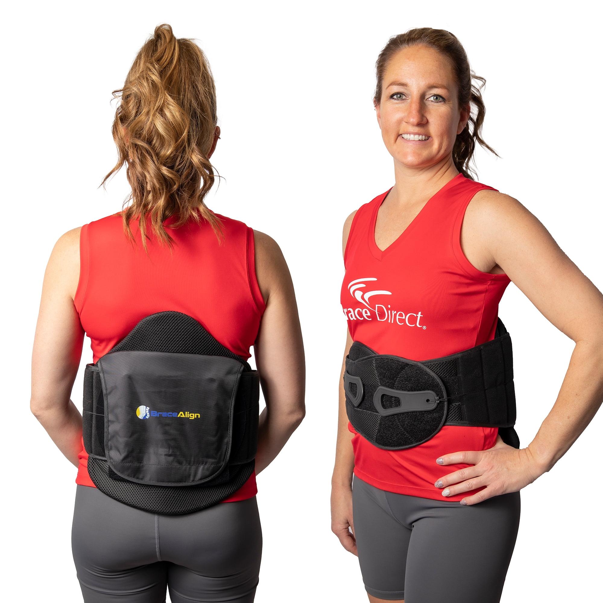 Black Adjustable Lumbar Support Back Brace