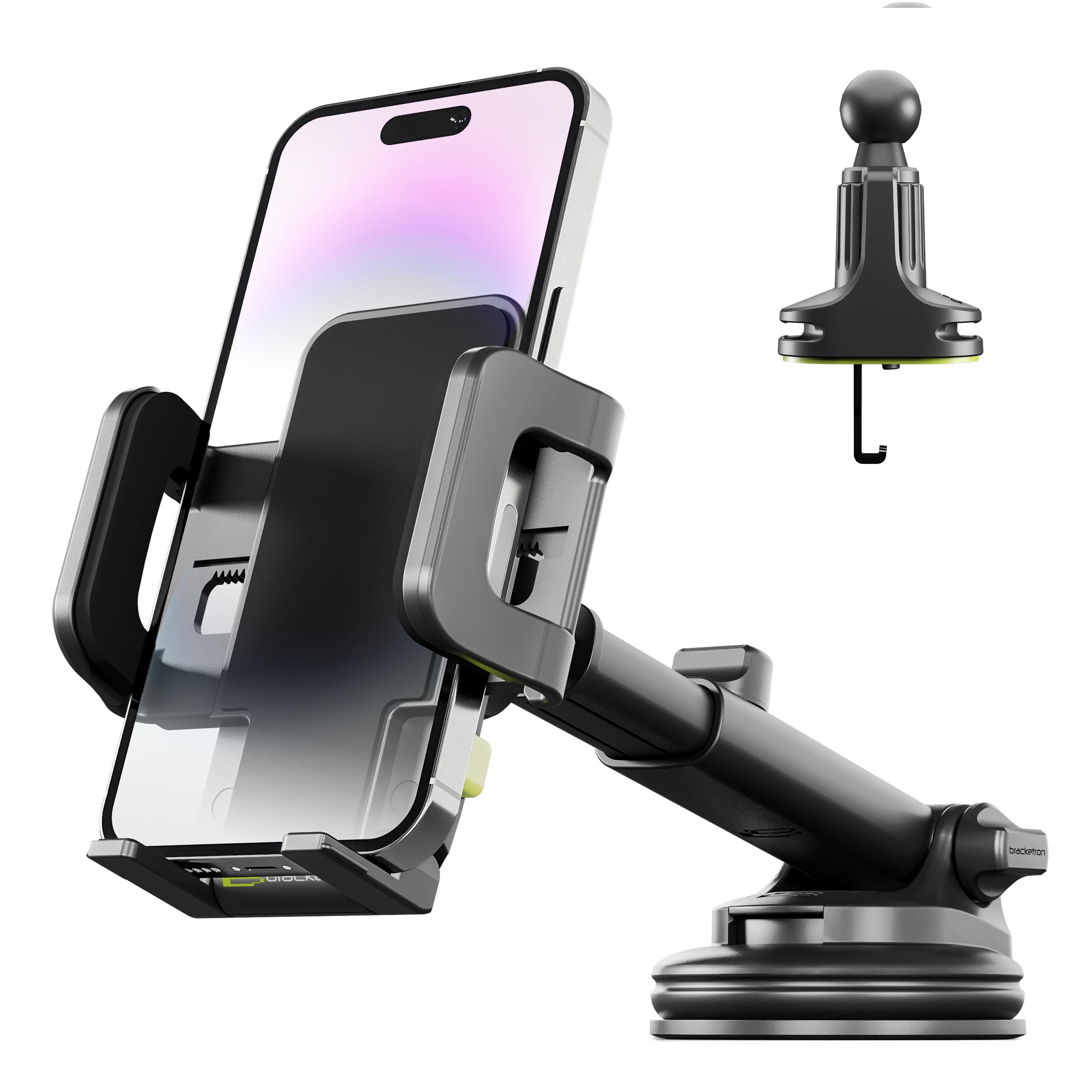 Bracketron TripGripXT Dashboard, Windshield & Vent Extendable Cell Phone and GPS Mount for Car Suction Cup Phone Holder for Home and Office