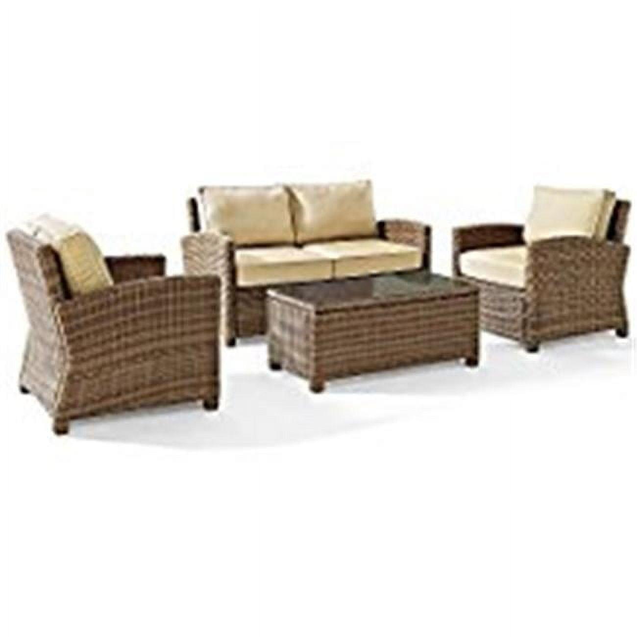 Bradenton 4-Piece Sand Wicker Outdoor Seating Set