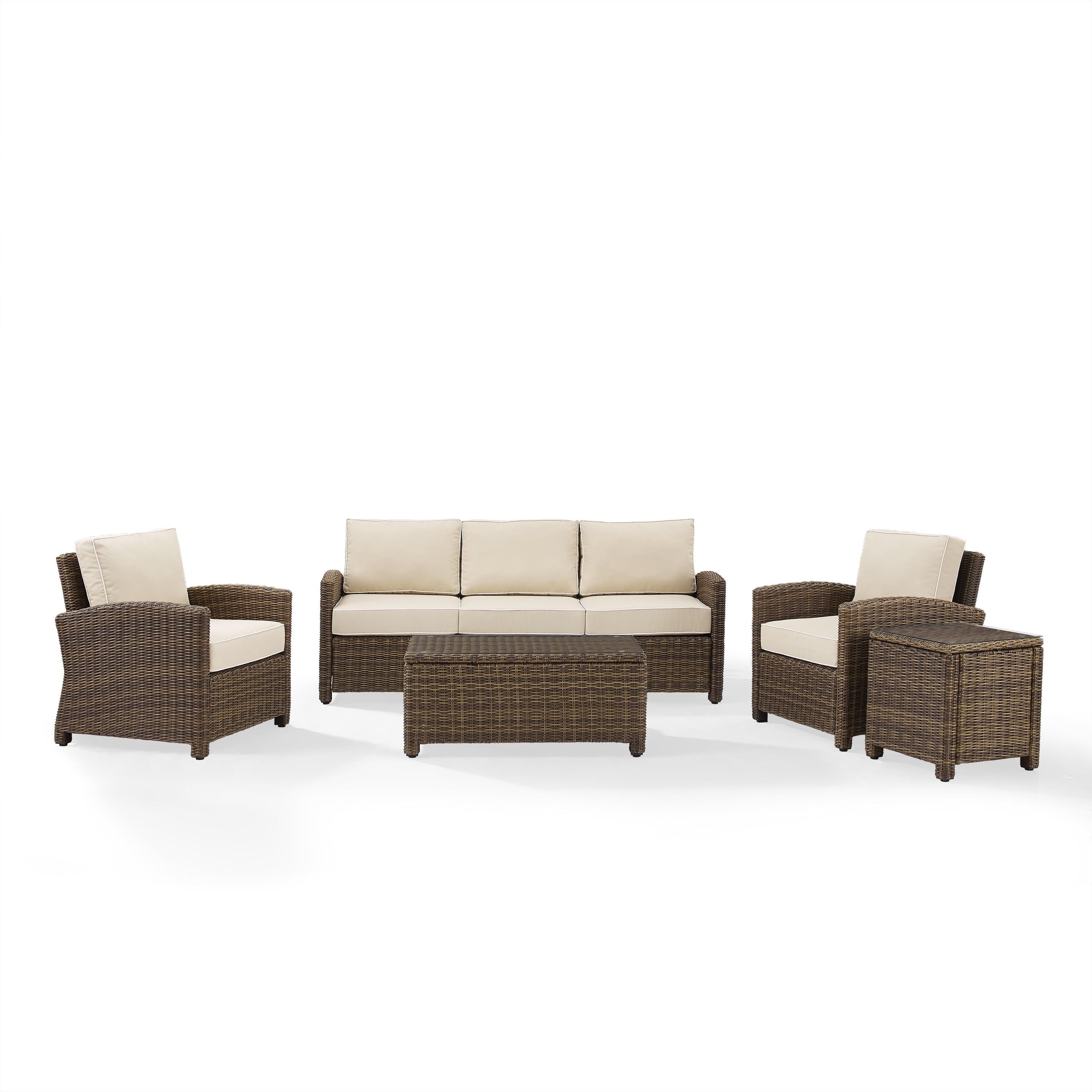 Bradenton 5-Piece Sand Cushion Wicker Outdoor Sofa Set