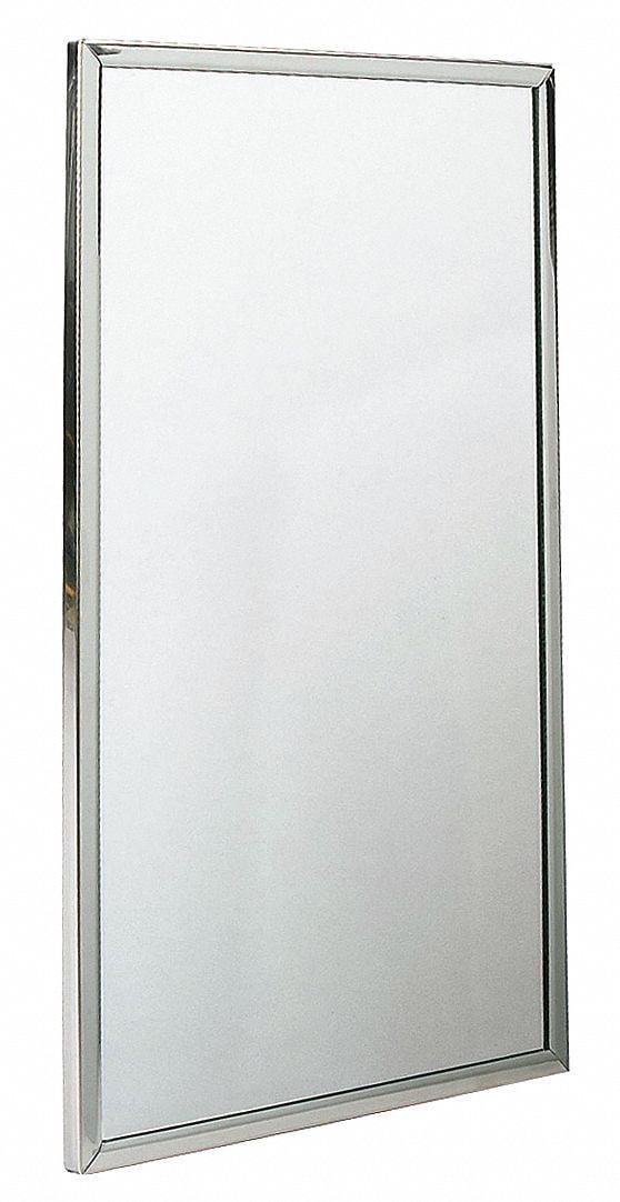 Elegant Transitional Stainless Steel Bathroom Mirror 18" x 36"