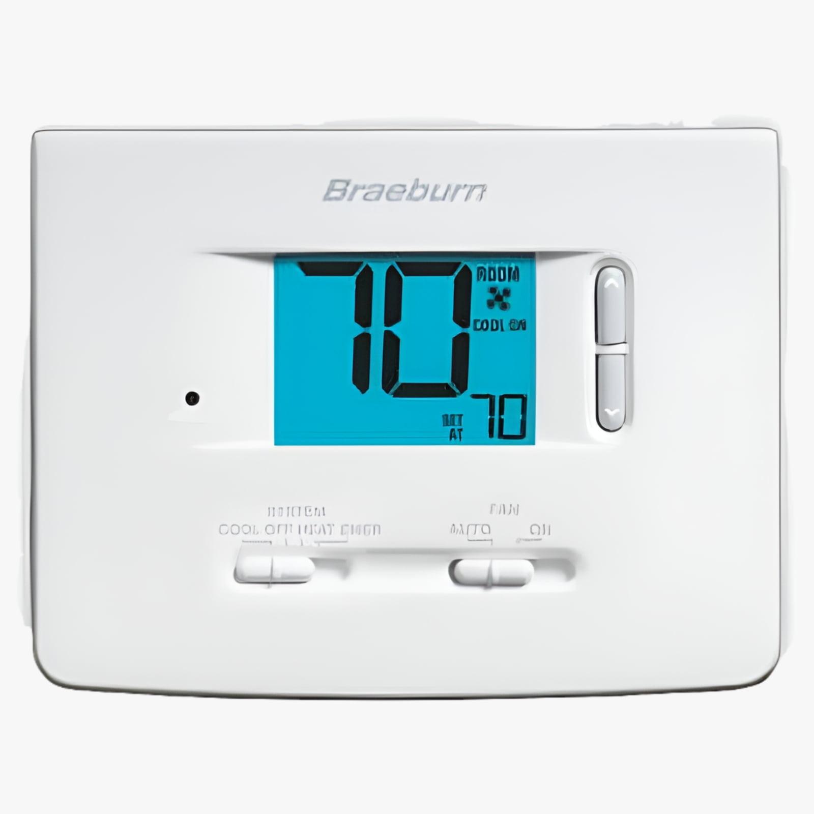 Braeburn White Digital Non-Programmable Thermostat with Blue Backlight