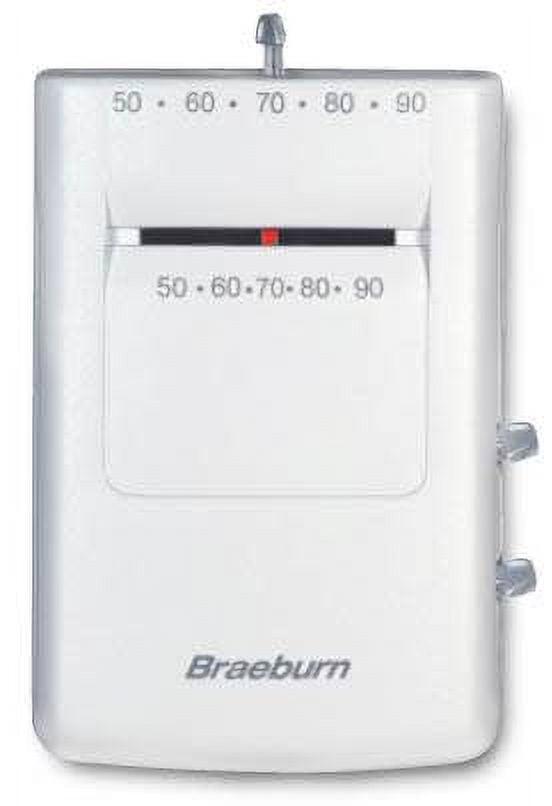 Braeburn White Mechanical Thermostat for Single-Stage Heating and Cooling