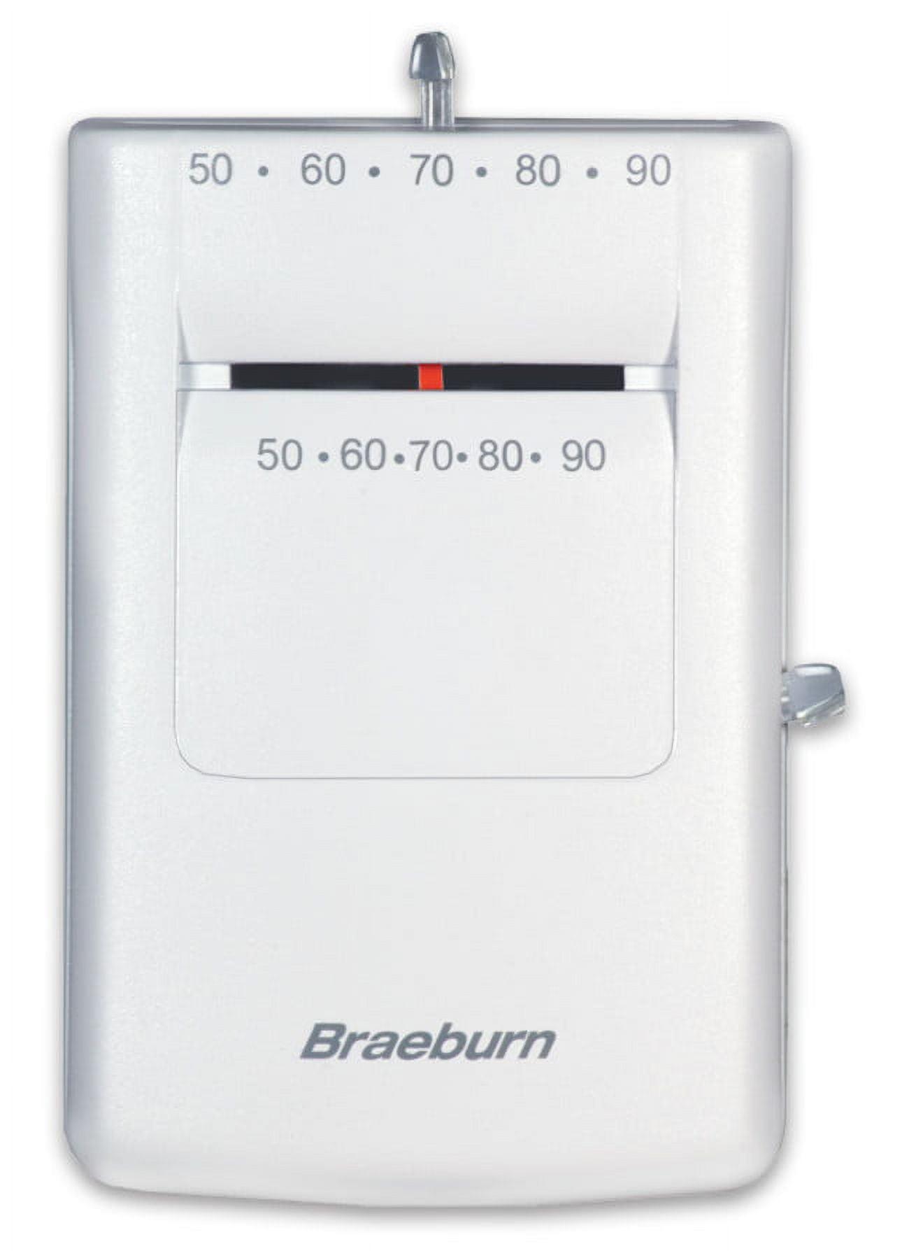 Braeburn White Mechanical Heat Only Thermostat with Trim Plate