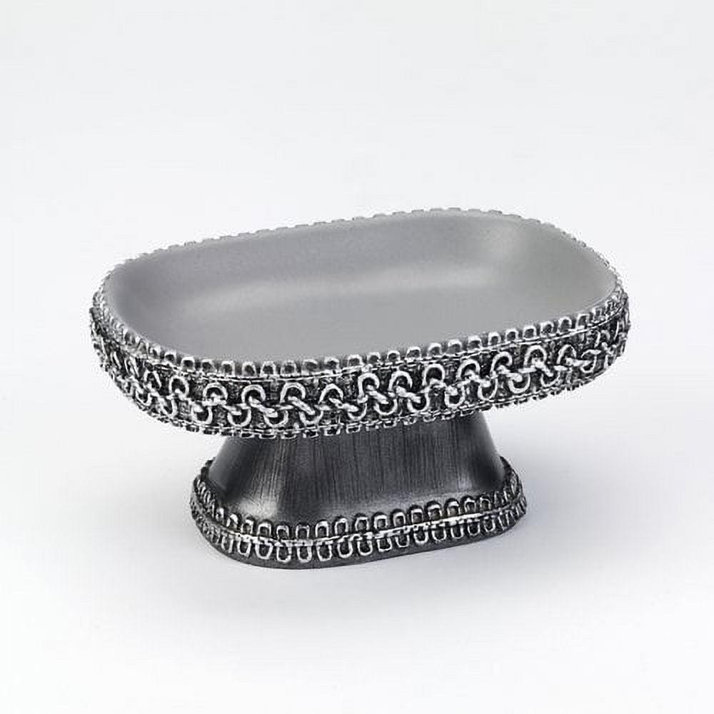 Granite Silver Braided Medallion Resin Soap Dish