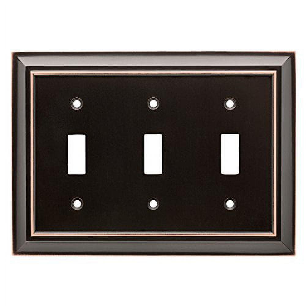 Architectural Bronze 3-Gang Toggle Wall Plate